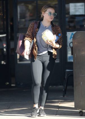 Hilary Duff in Tight Leggings at Joan's on Third in LA